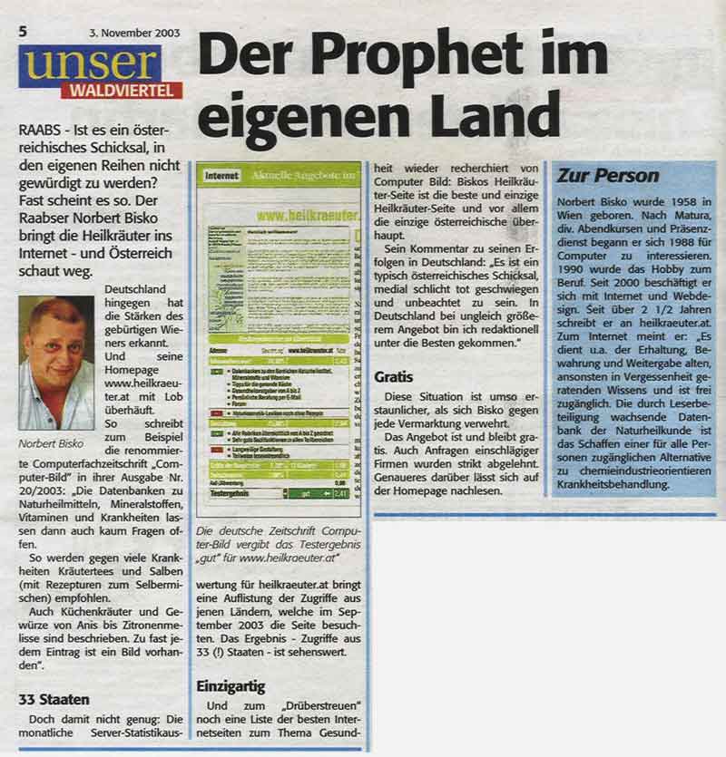 Artikel in "unser.at"